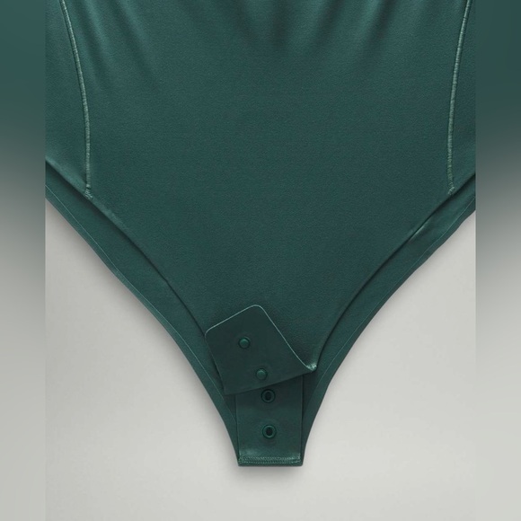 NWT Lululemon Square Neck Long Sleeves Thong Bodysuit Color MEFO Green Size L - Picture 11 of 11